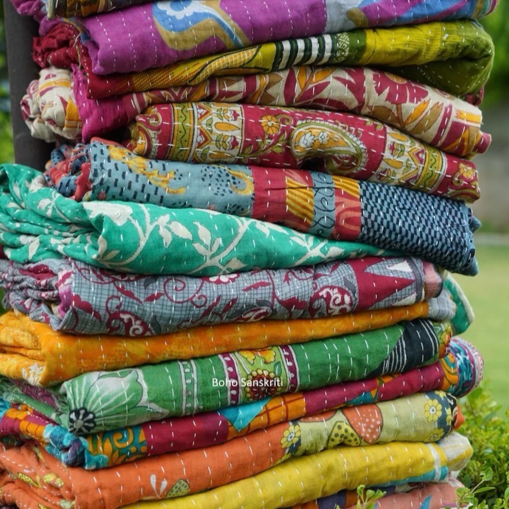 (1) - Random or # Choice Kantha Twin Size Quilt